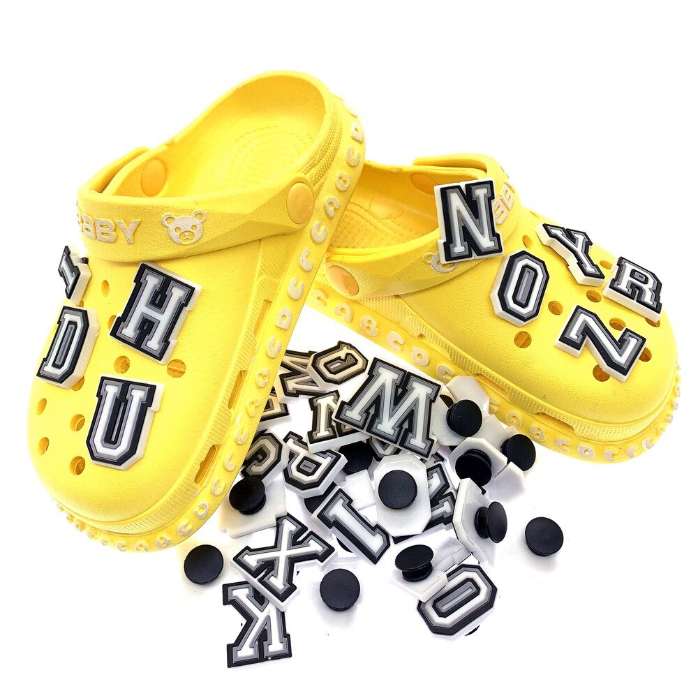 1pcs Black White Alphabet Charms - #shop_nam#