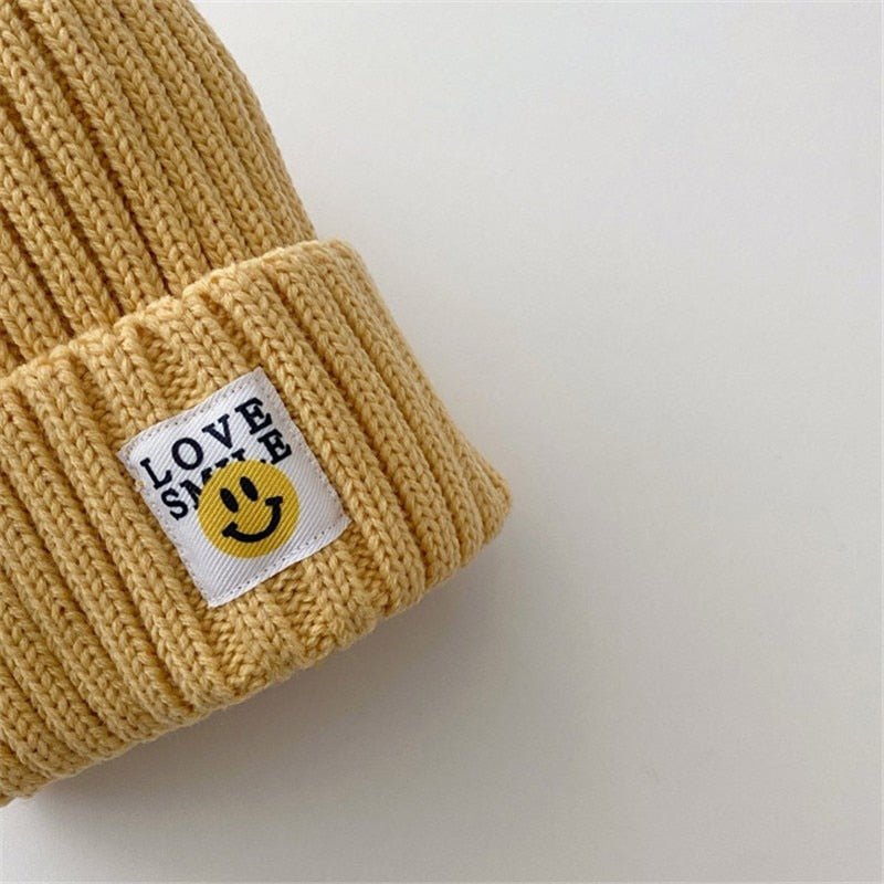 Autumn Knitted Smiley Face Beanie - #shop_nam#