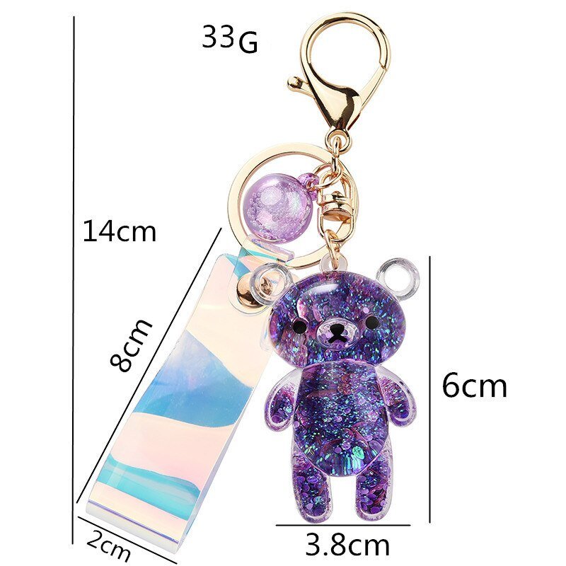 Liquid Glitter Bear Keyring - #shop_nam#