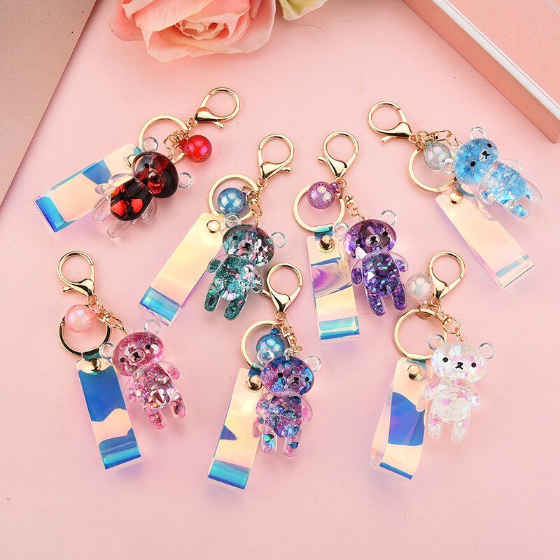 Liquid Glitter Bear Keyring - #shop_nam#