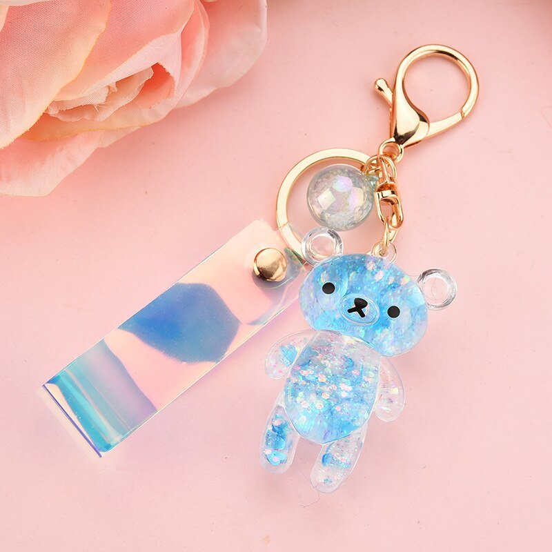 Liquid Glitter Bear Keyring - #shop_nam#