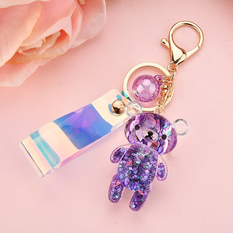 Liquid Glitter Bear Keyring - #shop_nam#