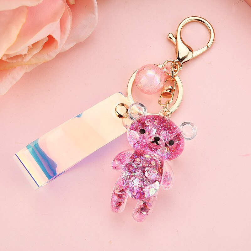 Liquid Glitter Bear Keyring - #shop_nam#