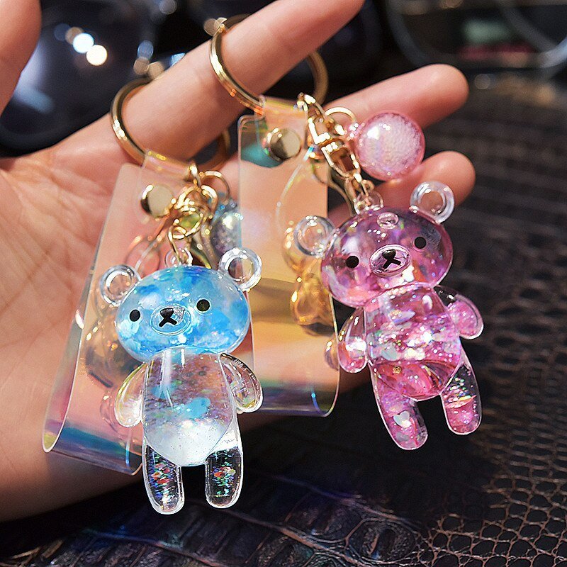 Liquid Glitter Bear Keyring - #shop_nam#