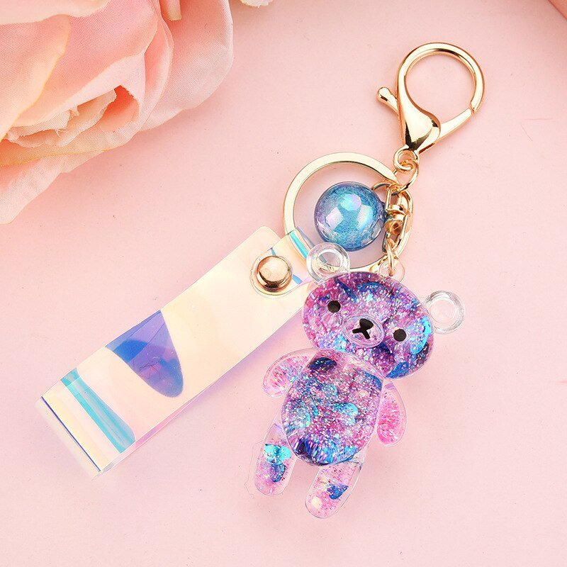 Liquid Glitter Bear Keyring - #shop_nam#