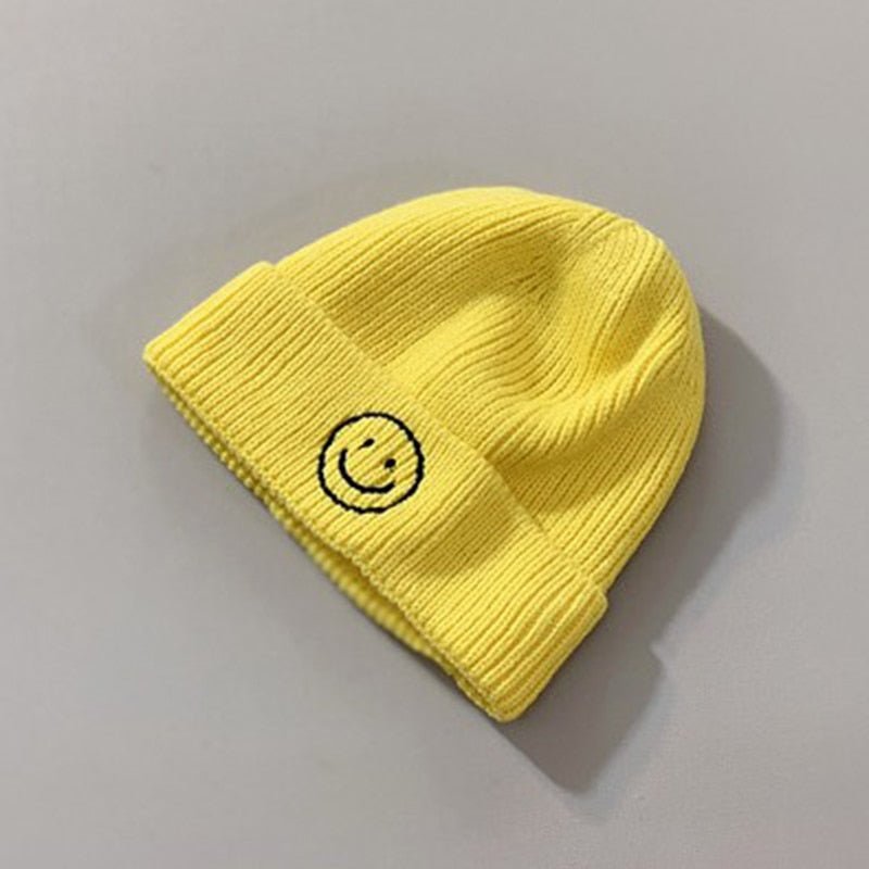 Unisex Baby Smiley Face Autumn Beanie - #shop_nam#